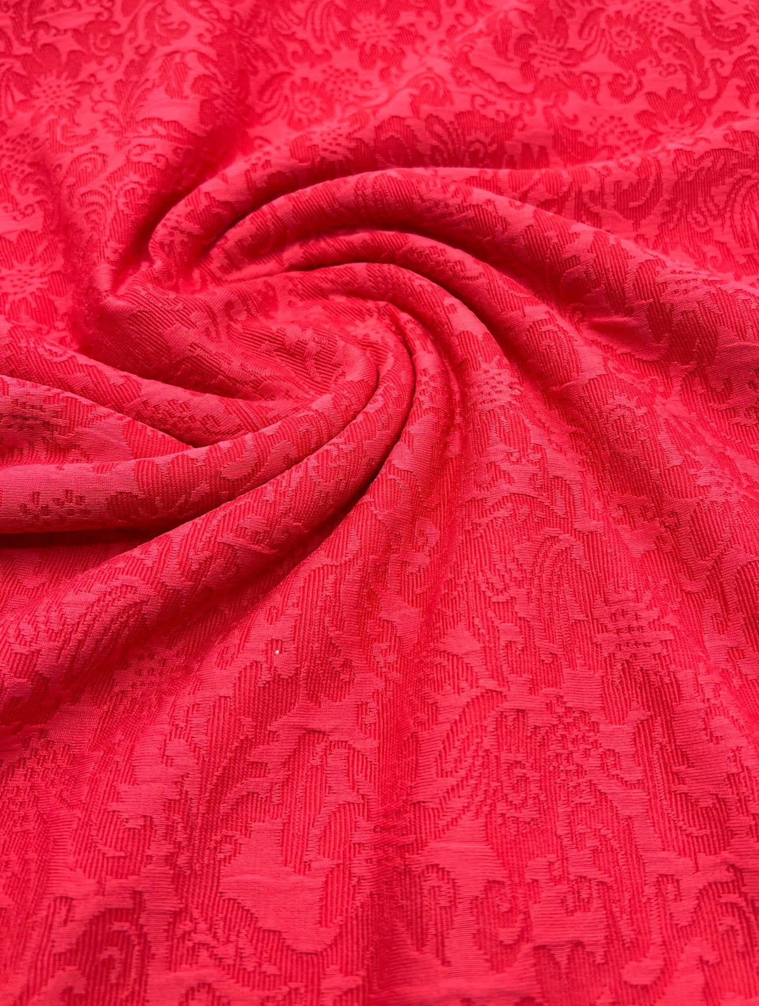 Hot Pink Textured Jacquard 2 Way Stretch Fabric - T9 Fabrics